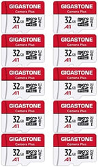 GIGASTONE Micro SD Card 32GB 10-Pack, Camera Plus, MicroSDHC Memory Card for Camera, Wyze Cam, Roku, Full HD Video Recording, UHS-I U1 A1 Class 10, up to 90MB/s, with 10 Adapters
