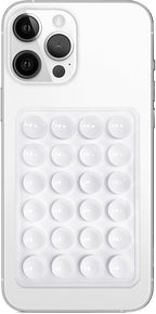 Silicone Suction Phone Case Mount, Non Slip Sticky Phone Grip for Cellphone, Silicon Adhesive Suction Cup Phone Mount, Strong Grip Holder for Selfies and Videos (White)