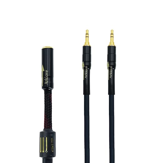 Arklove 15ft Shielded 1/8" aux Input 3.5mm Female to 2X 3.5 Output Splitter Stereo Audio Video Cable Out 3.5 Male to Two 3.5 Male in Dual Speaker Cord 24k Gold Plated