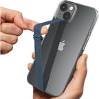 C-Shaped Clip Finger Phone Grip, Sinjimoru Silicone Cell Phone Strap for Phone Case with Clip as Phone Loop Holder for iPhone Case & Samsung Phone. Sinji Loop Clip Navy 200
