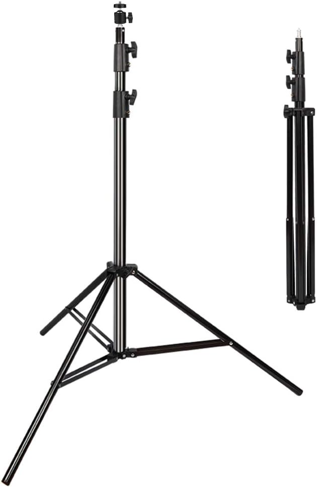 Aluminum Alloy Light Stand 9.5 Feet/2.8m Adjustable Spring Cushioned Photography Tripod for Photo Studio Speedlight Flashes, Ring Light, Photographic Equipments Thickening Flash Stand, 2 Pack