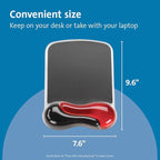 Kensington Duo Gel Mouse Pad with Wrist Rest - Red (K62402AM)