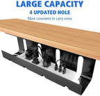 Under Desk Cable Management Tray, No Drill 2 x 15.7 in Steel Tray With Wire and Cord Organizer, 2Pack Black Cable Raceway for Cords