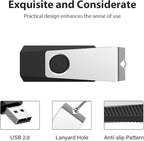 Aiibe 128GB USB Flash Drive 5 Pack Flash Drive 128GB Thumb Drive USB Drive 128GB USB 2.0 Memory Stick Jump Drives with Keychain (128G, 5 Colors: Black Red Cyan Green Purple)