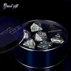 RULE DICE DND Metal Dice Set, D&D Dungeons and Dragons Dice, D and D Dice Set Large Weighted 7 die Metal, RPG MTG Role Playing Polyhedral Dice Set with D & D Dice Gifts Box(Green)