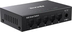 Tenda TEG205E, 5 Port Managed Gigabit Switch, Easy Smart Managed, Base-T Ports, Desktop/Wall-Mount, VLAN/IGMP/LAG/QoS, 10Gbps Switching Capacity, Fanless Metal Design