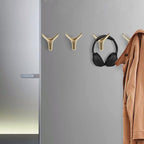 4 Packs Towel Hooks,Coat Hook Cow Head Wall Hooks, Metal Heavy Duty Wall Hooks for Hanging Coats, Hats, Bags, Kitchenware and Towels in Living Room, Kitchen, Bedroom and Bathroom (Gold)