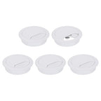 uxcell 5 Pcs 60mm (2.36 Inch) Desk Grommet, Plastic Cable Hole Cover, Wire Cord Cable Organizer for Home Office Computer Desk Cabinet, White