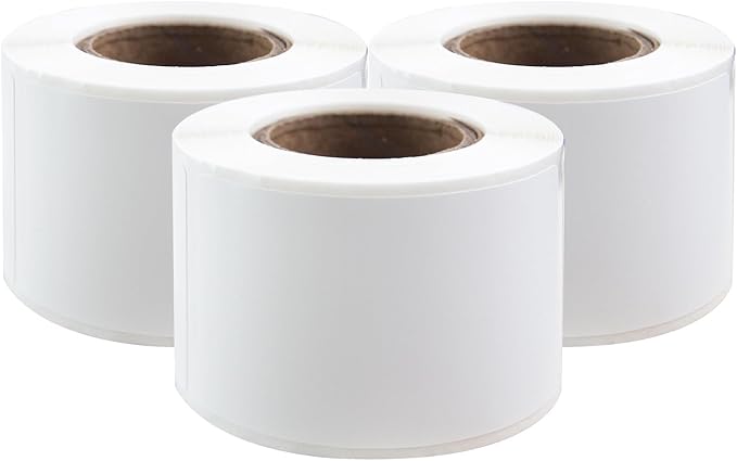 PUQU 30x50mm Direct Thermal Sticker Labels, Self-Adhesive All-Purpose Label Maker Tape, Compatible with AQ Series Label Printer, Refills Standard Laminated Office Labeling, 3 Rolls, 450 Labels