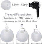 Earbud Tips Soft Silicone Earbuds Replacement Tips Fit for in-Ear Headphones(Inner Hole from 3.8mm - 4.0mm Earphones) 9 Pairs S/M/L,White