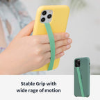 Sinjimoru Stretchable Silicone Phone Strap, Flexible and Elastic Grip Holder for iPhone & Android, Secure Phone Loops Finger Grip with Wireless Charging Support Sinji Loop Mint
