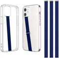 TEAMOLA 3pcs Silicone Phone Grip Holder Strap for iPhone 15/15 Pro/16/16 Pro & Samsung Galaxy S24/S23 - Anti-Slip Finger Loop for Case, Universal Phone Loops for Back of Cell Phones（230, 3 Navy）