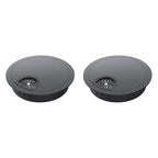 2 Pack Desk Grommet 2-1/8 Inch 53mm, Zinc Alloy Computer Desk Wire Hole Cover, Office Desktop Cord Cable Hole Metal Ring, Black