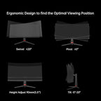 KTC 34 Inch Curved Ultrawide Gaming Monitor, 21:9, 3440x1440p 165Hz 1ms, 1500R Curved Monitor, Freesync G-sync Compatible, HDMI 2.0 x2 & DP1.4 x 2, Height/Tilt/Swivel/Pivot, H34S18S