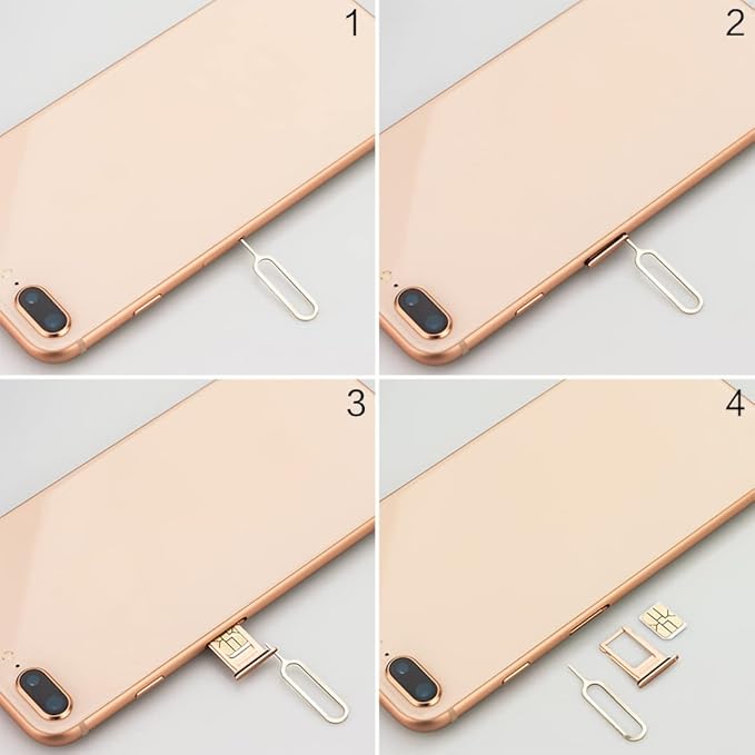 20 Pack SIM Card Adapter Kit, 4 in 1 Nano Micro Standard Converter Kit with Steel SIM Tray Eject Pin 1, Black