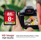 GIGASTONE 8GB SD Card 50-Pack UHS-I U1 Class 10 SDHC Memory Card Full HD Video Canon Kodak Olympus Digital Camera, with 50 Mini Cases
