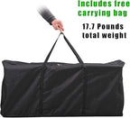 Portable DJ Table Stand DJ Controller Stand DJ Desk DJ Booth Adjustable Height DJ Stand For Laptop/Synth DJ Mixer Stand with Braced Keyboard Stand w/35” x 17.3” Table Top and Travel Bag