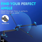 Low Profile Mic Arm 15cm Extra Riser Adjustable Mic Boom Arm Metal Desk Mounted Microphone Stand Cable Management Flexible Microphone Holder for Podcast Streaming Gaming Desktop