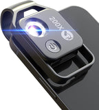 Phone Microscope with CPL Lens/LED Light, Nano Zoom 200X Pocket Microscope Camera Attachment with Universal Clip for Most iPhone/Andriod Phone - The Best Gift to Enjoy Microworld for Kids and Adults