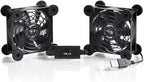 Dual 80mm USB Speed Control Fan, 5V Portable Cooling Fan for Flat-Screen TV Receiver Router DVR PlayStation Xbox Computer Cabinet Cooler