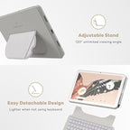 EIP Magnetix Keyboard Case for Google Pixel Tablet 11 inch (2023), Adjustable Viewing Angle, Detachable, Easy Carry, Protective Cover Compatible with Speaker Dock, 7 Backlight Color, White, US Layout