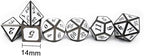 Haxtec 7 Die DND Metal Dice Set D&D 7PCS DND Dice of D20 D12 D10 D8 D6 D4 Compatible with Dungeons and Dragons RPG Games-Glossy Enamel Dice (Black White)