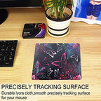 Mouse Pad, Gaming Mouse Pad, Non-Slip Rubber Base Mouse Mat with Designs for Laptop, Computer & Office, 9.5 x 7.9 x 0.12 inches (Pink Butterflies)