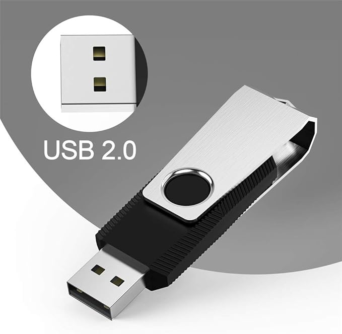 KEXIN 4GB USB Flash Drive 50 Pack - Thumb Drive Bulk Memory Stick Pen Drives With Swivel Design, USB 2.0, Black