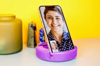 GoDonut – Phone Stand Original – Cell Phone Holder + Tablet Stand Desk Organizer – Compatible with Tablet, iPhone 16 15 14 Pro Max, Android & Most Smartphones - Yellow