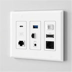 3 Gang Decorative Screwless Wall Plate Light Switch Cover, Hidden Screw Smooth Face, White, 10 pcs
