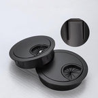 Desk Grommet for Wire Organizer,PC Computer Desk Plastic Grommet Cord, Tidy Cable Hole Cover Organizers,2 Pack (60mm, Black)