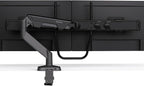 Dual Monitor Arm Desk Mount with Gas Spring & USB Charging, Fits 17–32” inches Screens up to 33 lbs, VESA 75x75/100x100, Crossbar Handle for Easy Adjustment, Black, Dual