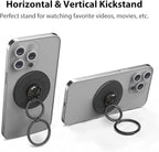 Magnetic Phone Grip Compatible with MagSafe, Magnetic Phone Ring Holder Finger Kickstand Wireless Charging Compatible, Double Cell Phone Rings Gripper Stand for MagSafe iPhone - Sparkle Black