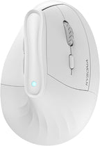 57° Ergonomic Wireless Tower Mouse, Vertical Quiet Ergo Mouse, Bluetooth(BT5.0,BT3.0)&2.4G, (800/1200/2400/2400/4000), 5 Buttons for Windows, macOS, iPadOS, Laptop, PC,White