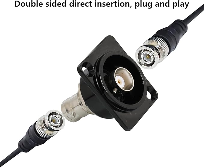 PENGLIN 2PCS BNC D Series Panel-Mount Connector, BNC Female to Female Adapter Bulkhead Connector, Coaxial Extension Coupler for Custom Communication & Surveillance Systems