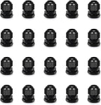 Cable Gland 20 Pack Plastic Waterproof Adjustable Connector 6-12mm PG13.5 Strain Relief Cord Connectors Joints Nylon with Gaskets