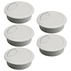 5 Pcs Desk Grommet 2-1/16" / 53 mm, Desk Cord Hole Cover, Cable Grommet ABS Plastic, Desk Hole Grommet for Home & Office Pc, Detachable Adjustable Cable Cord Organizer-Light Grey