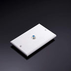 Weewooday 8-Pack White Single Gang F Connector Coax Wall Plates (Blue, 1-Port)