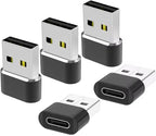 USB C to USB Adaptor 5 Pack,USB to USB C Adapter,Type C Male to A Female Charger Converter Kit Connectors for Laptops, Phones, Tablets, Computers, Electronics