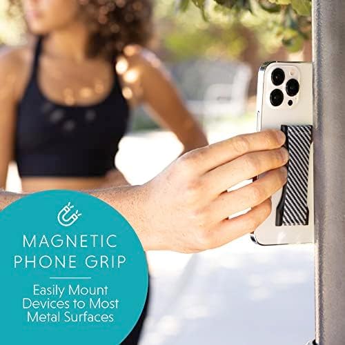 LOVEHANDLE PRO Premium Phone Grip - Silicone Phone Strap - Magnetic Phone Mount and Kickstand for Smartphone and Tablet - USA Flag