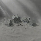 Paintable Tabletop Miniature Little Town Building Terrains Compatible with RPG War Games - 18mm Scale Dioramas Building Set Scenery with Medieval Architecture Style by HAUTICO (HVillageHouses2-1)