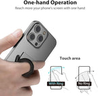 Phone Grip Holder, Phone Ring Holder Finger Kickstand, Foldable & Adjustable Rotatable Double Metal Cell Phone Rings Gripper Stand for iPhone Samsung & Other Phones - Silver Opal