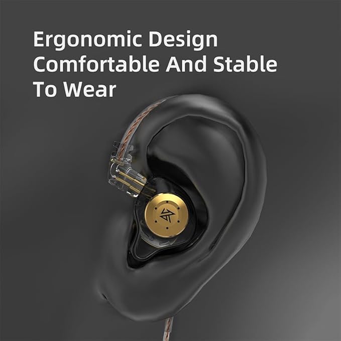 keephifi KZ EDX Pro in Ear Monitors Wired Headphones Dual DD in Ear Earphones HiFi Stereo Stage Earbuds Wired with Detachable for Musicians Audiophiles Music Enthusiasts (Black, No Mic)