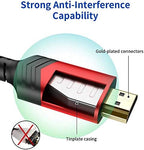 JSAUX 8K HDMI Cable 2.1 6ft 6 Pack, 48Gbps High Speed HDMI Cable Braided HDMI Cord, 4K 120Hz 144Hz, 8K 60Hz, Ultra HD, 2K, 1080P, 3D, eARC Compatible with Laptop UHD TV Gaming Monitor PS5 PS4 -Red