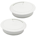 Desk Grommet 2-3/8" (60 mm), Desk Cord Hole Cover, Cable Grommet ABS Plastic, Desk Hole Grommet for Office and Home Table Cable, Detachable Adjustable Cable Cord Organizer (White 2 Pcs)