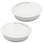 Desk Grommet 2-3/8" (60 mm), Desk Cord Hole Cover, Cable Grommet ABS Plastic, Desk Hole Grommet for Office and Home Table Cable, Detachable Adjustable Cable Cord Organizer (White 2 Pcs)