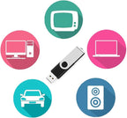 USB Flash Drive 128GB 2Pack, Maspen USB Thumb Drives 2.0 High Speed USB Memory Stick Zip Drives (Black, 128 GB)