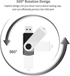 USB Flash Drive 2GB 20 Pack, Bulk USB 2.0 Flash Drives Thumb Drive Swivel Memory Stick Jump Drive Pen Drive, Black, 2 GB, 20 Pieces