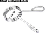 AccEncyc Spring Clip Collars 2 Inch Olympic Barbell Clamps Dumbbell Clips Weight Bar Clips for Weightlifting, Powerlifting, Strength Training