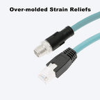 Alvin's Cables M12 8 Pin Male to RJ45 Shielded Ethernet Cable M12 X Coded 8 Position Cat6a Cable for Cognex Industrial Camera 9.8ft/3M